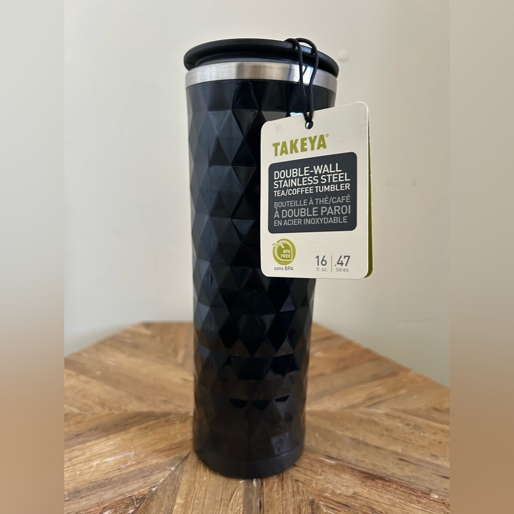 Takeya 16oz Black Double Wall Stainless Steel Tea/Coffee Tumbler